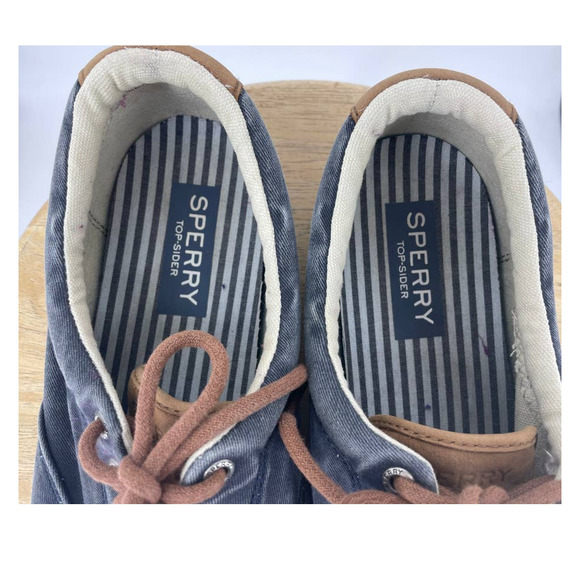 Sperry Top Sider Men's Chambray Lace Up Sneaker Shoes 13 - Picture 8 of 9
